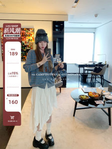 White Asymmetrical A-Line High Waist Skirt Womens Autumn Winter Half-length Dresses with Lace Hemline Comfortable Casual Skirts