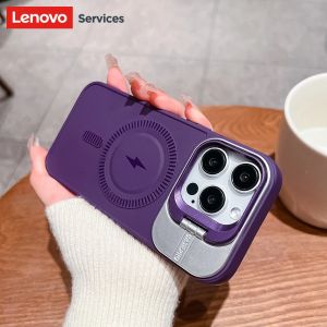 new For Magsafe Magnetic Wireless Charge Matte Soft Case For iPhone 16 14 13 12 11 Pro Max 15 Plus Camera Lens Folding Holder Cover hot