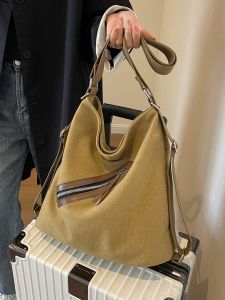 Large Capacity Canvas Shoulder Bag Womens Crossbody Tote Bag for Class Casual Versatile Single Strap Backpack Korean Style