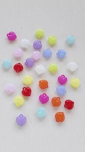 50pcs Jelly Color Acrylic 15x17mm Peach Heart Charms Pendant for DIY Jewelry Craft Making Keychain Earrings Bracelet Accessories