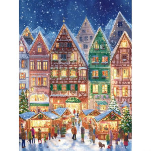 Jigsaw Puzzle 500/1000/1200/2000PCS Winter Town Scene Brain Teaser Calming Activity Decor Gift