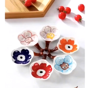 Chén Đựng Gia Vị Nước Chấm Hình Bông Hoa Có Tay Cầm Cao Cấp