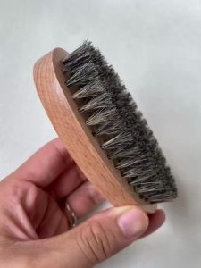 Mens beard grooming set convenient barber tools beard brush bristle material comb scissors convenient storage bag