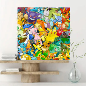 Pokemon Diamond Painting Boys Handmade Cross Stitch Bedside Hanging Picture Simple Modern Style Unframed Artwork for Living Room