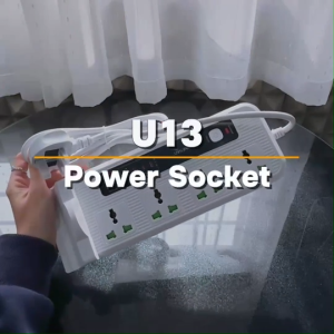 YumeLux Extension Socket Universal Adapter Plug Fast Charge Type-C Port USB Charging Surge Protector Power Child-Proof
