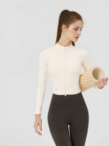 Leisure Fitted Short Stand Collar Women Yoga Wear