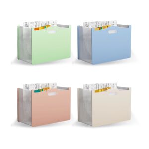 A4 Standable File Folder Expandable Accordion Desktop Organizer for Students with Large Capacity Vertical  Paper Bag