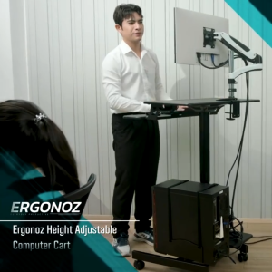 Ergonoz Computer Cart โต๊ะคอมพิวเตอร์ โต๊ะปรับระดับ โต๊ะ เคลื่อนย้ายได้ โต๊ะปรับความสูงได้ (EGN-STA02B)