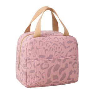 Insulated Lunch Bag for Outdoor Dining Featuring a Chic Ink Pattern C04