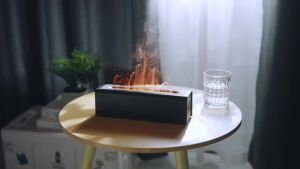 2026 Flame Aroma Diffuser USB Cool Mist Humidifier 7 Color LED Flame 3 Timers Essential Oil Diffuser for Home Office Bedroom