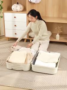 Compression Bags No Vacuum NeededTravel Camping Essentials Vacuum Bags for Luggage Packing Roll Up Space Saving Storage Bag