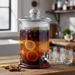 Bình Đựng Nước Thủy Tinh 6 Lít Có Vòi - Hũ Thủy Tinh Trụ Trơn 6L Decor Tiệc Cưới Bình Ngâm Hoa Quả Detox Cao Cấp