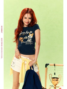 Vintage Dog Print Slim Fit T-Shirt