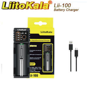LiitoKala Lii-100 Lii-100B Lii-100C Single slot battery intelligent charger 18650 26650 16340 RCR123 14500 Ni-MH/Cd