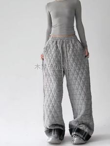 MUYUZI | Geometric Design Thick Warm Loose Pants