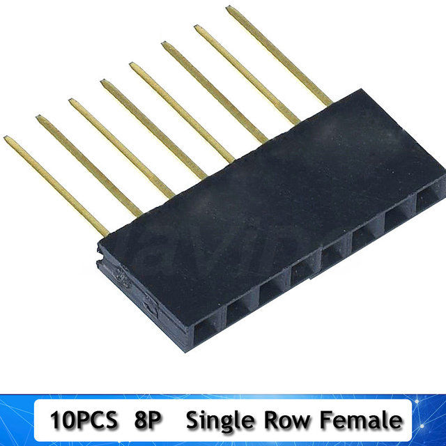 10PCS 2.54mm Single Row Female Socket 11mm Long Pin Detachable PCB ...
