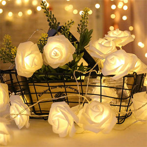 Battery Operated 10/20/40 LED Rose Holiday String Lights Valentine Wedding Decoration Christmas Lights Flower Bulbs