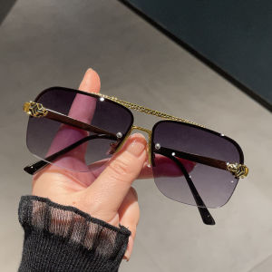 JN IMPRESSION Cá tính Leopard Head không có vành Gradient Mắt kính đi biển Kính mát hip hop ngoài trời Kính mắt chống UV