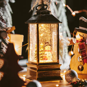 Music Box Snowflake Music Box Crystal Ball Christmas Old Man Ice Man Christmas Tree Lamp Decoration Gift Decorations
