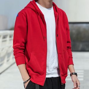 ROMON | Lormen Mens Pure Cotton Hoodie Zipper Sportswear Casual Spring Autumn New Style Comfortable Long Sleeve Fashion Urban Outfit