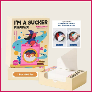 100pcs/box Anti Colour Run Color Catcher Sheet Color Protection Colour Run Sheet Color Protection Color Absorbing Tablets
