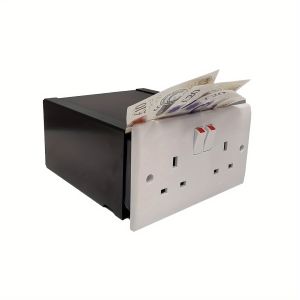 Full New UK socket outlets diversion safes with vintage key steel safety shell and huge hidden drawer