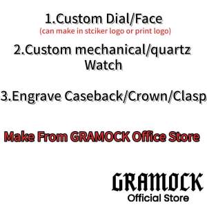 GRAMOCK NH35A NH36A Modified Watch Part 42MM Retro Brushed Silver Watch Case Nylon Strap Luminous Dial Waterproof Sapphire Glass