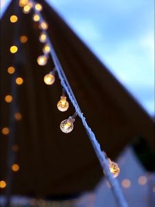 Dây đèn led trang trí Noel tết bóng bi tròn pha lê dài 10 mét 30 bóng ánh sáng vàng sử dụng cắm điện trực tiếp