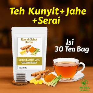 TEH KUNYITJAHE & SERAI/TUMERIC GINGER with LEMONGRASS TEA Herbal Tea Isi 30 Teh Celup