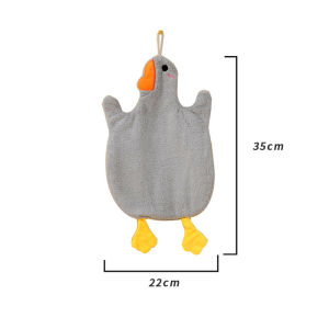 1PC Cartoon Goose Hand Towel Kitchen Bathroom and Toilet Hand Towel Hanging Type with Super Water Absorption Quick Drying