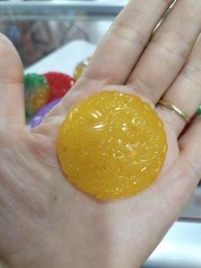 Ngọc bội long phụng kí tự hoa văn xưa mang lại may mắn tài lộc uy quyền kèm dây đeo cổ hộp gấm