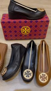 Tory Burch Wedges Leather Premium Sepatu Wanita