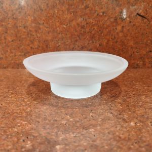 Minimalist round Glass Soap Dish Hotel Home Use Frosted Soap Tray Creative Face Wash Soap Plate Tray for Guest Room
