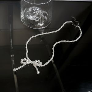 สร้อยคอไข่มุกสไตล์เกาหลี โซ่กระดูกไหปลาร้า โซ่ลูกปัดหลากสี ไม่ซีดจาง แฟชั่นฤดูใบไม้ผลิและฤดูร้อนสำหรับผู้หญิง