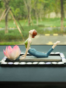 New Yoga Beauty Car Decorations Resin Figure Home Girl Sports Car Interior Accessories Gift Lucky Cat Ornaments Blessing Shape