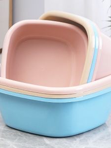 Thickened Square Plastic Face Washing Basin Multi-Functional Kitchen Sink Vegetable Washing Basin Foot Washing Basin for Students