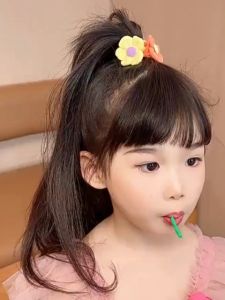 6pcs Set Kids Seamless Hair Rope Macaroon Flower Ribbon Pony Tail Hair Ties Girls Fashion Hair Accessories Tilly-Shop