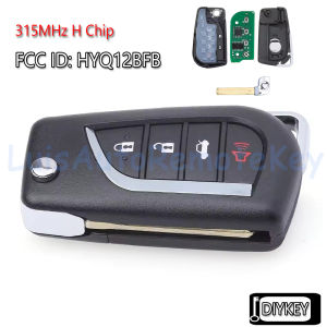 4 Buttons Flip Remote Car Key Fob 315MHz H Chip for Toyota Camry 2018 2019 2020 2021 2022 2023 FCC ID: HYQ12BFB P/N: 89070-06790