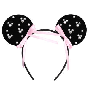 Herocross | 1pc Princess Hairband Handmade Bow Minnie Mouse Ear Haird Hoops Party Birthday Theme Park Wearing Girls Hair Accessories