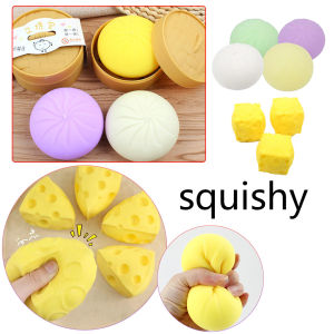 Giant Squishy Dumplings Stress Relief Fidget Toy Colorful Simulation Food Steamed Stuffed Bun Dough Toys Slow-rise Squeeze Toy