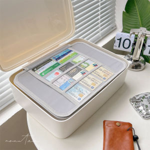 Large Capacity Accordion File Document Organizer Box for Home Use Important Certificates Storage Lemon Field F690