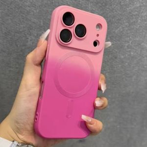 For MagSafe Magnetic Gradient Color TPU Soft Phone Case w/ Lens Protective Film For iPhone 17 Air 16 Pro Max 15 14 Plus 13 12 11