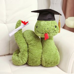 Special Green Sticking Tongue Outcartoon Steve Snake Soft Plush Animal Toy Cute New Funny Snake Graduation Gift