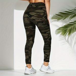Camouflage Gray Green WOMENS Casual Sports Leggings 9%