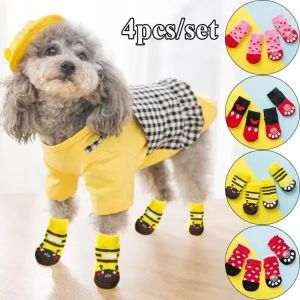 LETIGO 4Pcs Dustproof Dog Boots Disposable Non-Slip Waterproof Pet Shoes Portable Pet Supplies Pet Socks for Puppy