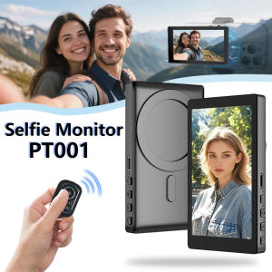 Wireless Magnetic Phone Selfie Screen for iPhone & Android Back Camera Monitor Phone with Bluetooth Remote 3-Level Brightness