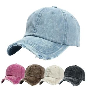 Fashion Washed Distressed Jeans Solid Baseball Cap Trucker Dad Hats Adjustable Denim Ripped Baseball Caps