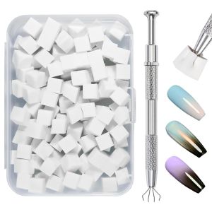 LINMANDA ฟองน้ําเล็บสําหรับ Ombre เล็บฟองน้ําโลหะ Grabber แปรงเล็บและกล่องสําหรับเล็บ Art Design เล็บ DIY