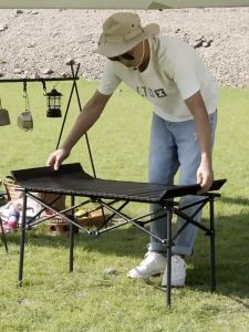 GIVENUSM Outdoor Foldable Table Portable Camping Table with Storage Bag for Beach Picnic Backyards BBQ Party