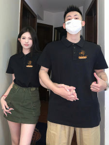 Couples Summer Fashion Brand Cotton Polo Short Sleeve T-shirts Creative Printed Commute Style Loose Fit Online Exclusive